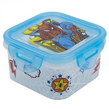 Recipiente Hermético Cuadrado de Plástico para Comida de 290 ml - Spiderman