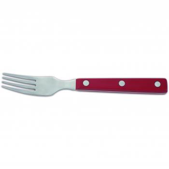 Arcos Serie Cuchillos de Mesa, Tenedor, Tenedor de Acero Inoxidable 18y10 de 190 mm, Mango Polioximetileno Color Rojo