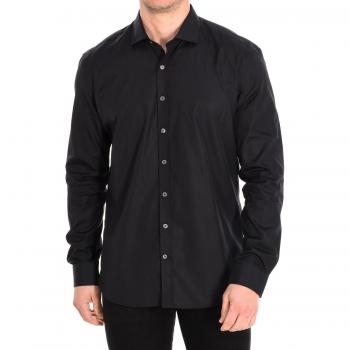 Camisa manga larga Slim y cuello de solapa POPELINE14 para hombre