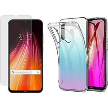 Pack 2 en 1 Funda Gel Transparente + Protector de Cristal Templado para Xiaomi Redmi Note 8 (2019/2021) - Protección Completa