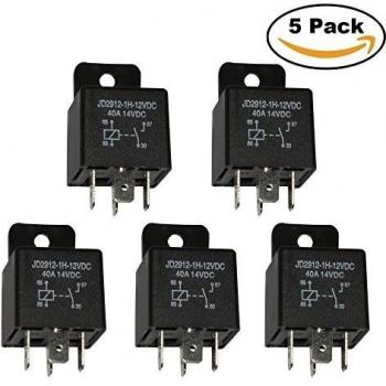 Ehdis 5 Piezas Coches Relé 4 Pin 12v 40 Spst Modelo No .: JD2912-1H-40A 12VDC 14VDC de los detectores magnéticos y Entrantes, Paquete de 5