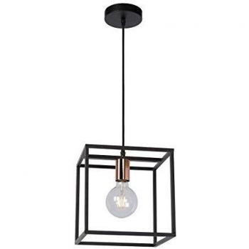 Lámpara colgante moderna Arthur E27 60W negra y cobre