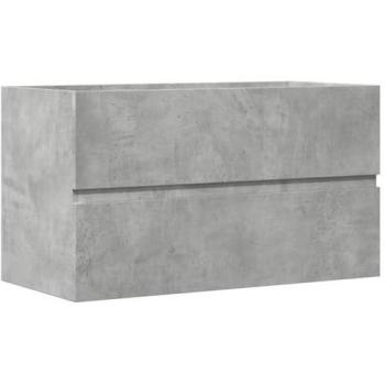 Armario para lavabo contrachapada gris hormigón 90x38,5x45 cm