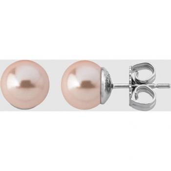 Pendientes Mujer Majorica Lyra de plata con perlas rosas