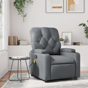 Sillón de masaje reclinable de cuero sintético en color negro, crema y marrón, cómodo para dormitorio y relajación