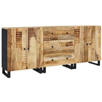 Aparador de 3 piezas de madera de mango rugosa