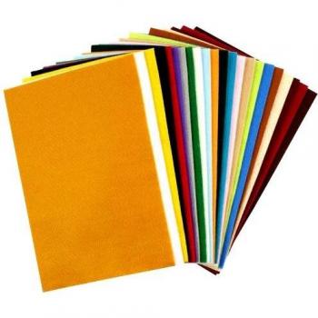 Hojas de Fieltro Sintético Multicolor 20x30 cm, 1.5 mm, 24 Piezas