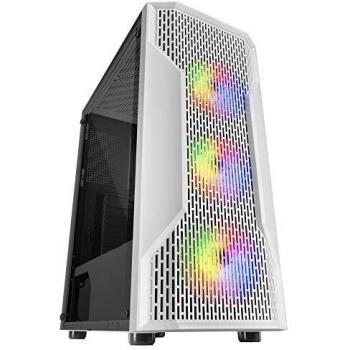 Mars Gaming MCAW, Caja PC Gaming ATX, 3xVentiladores FRGB, Panel Lateral, Blanco