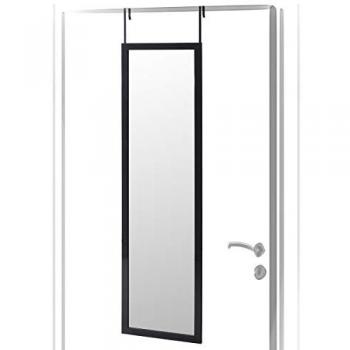 Espejo de Puerta Moderno Negro de Plástico PE 35x125 cm