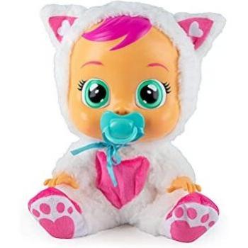Bebés Llorones Daisy la gatita | Muñeca interactiva Que llora de Verdad con Chupete y Pijama de Gato Blanco - Juguete y Regalo para niñas y niños +18 Meses
