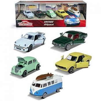 Majorette - Pack de 5 coches coleccionables de colección vintage, modelos y colores surtidos, recibirá un modelo del pack de forma aleatoria