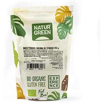 NaturGreen - Hierba De Cebada, Barleygrass, Jugo De Cebada En Polvo, Ecológico, Omega 3 Y Omega 6, 100% Vegano, color Verde, Pequeño, 150 g
