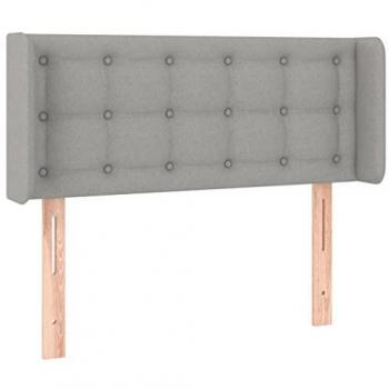 Cabecero de Cama Tapizado con LED Gris Claro 103x16x78/88 cm