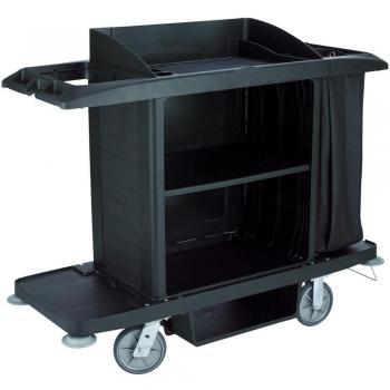 Rubbermaid Commercial Products FG618900 - Carro de limpieza, 3 estantes, tamaño grande, negro