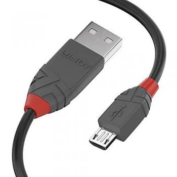 Lindy 2m USB 2.0 Type A to Micro-B Cable, Anthra Line