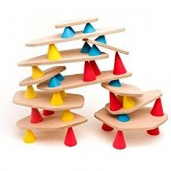 Piks Medium Wooden Balance Game 44-Piece Kit by Oppi® - Educational Wooden Toys