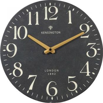 NIKKY HOME Redondas Reloj de Pared Stille Cuarzo Analog Francia Retro Estilo de Vintage Handgemachte Decorativa Madera 30 cm Negro