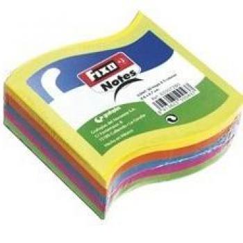 Fixo Notes 65007280. Bloc de Notas Adhesivas, Figuras Bandera, 76x76mm, Colores Surtidos Neon, 50 Hojas x 5 Colores