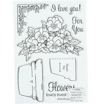 Honeypop Clear Stamp in vaso Set viole