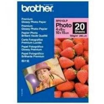 Brother BP61GLP - Pack de 20 hojas de papel fotográfico Glossy Premium 10 x 15