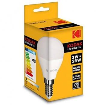 BOMBILLA KODAK LED ESPERICA G45 E14 200LM CALIDO 3000K 3W25W NO REGULABLE