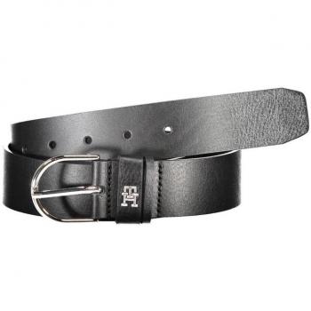 Elegant Black Leather Belt with Metal Buckle - 75 cm / 30 Inches
