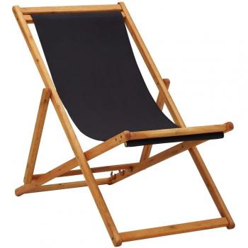 Silla de playa plegable de tela y estructura de madera