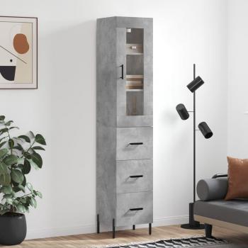 Aparador de hormigón gris 34,5x34x180 cm de madera multicapa Vidaxl