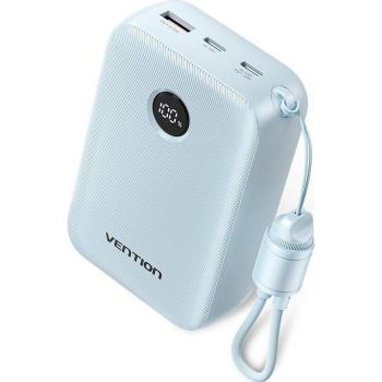 Powerbank Vention FKBL0-C 20000mAh 22.5W Azul USB-C USB-A Diseño Seguro