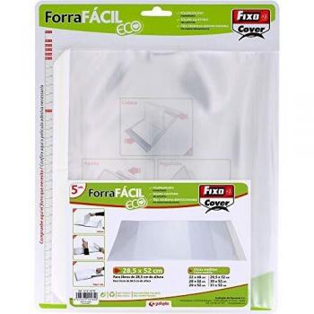 Fixo cover 01014200zpaquete de 5 forra facil eco con solapa ajustable de 285 x 520 mm