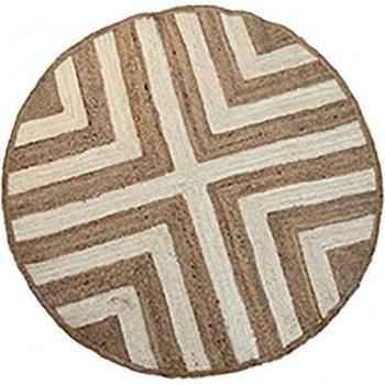 Alfombra DKD Home Decor Scandi Blanco Marrón claro Jute (200 x 200 x 1 cm)