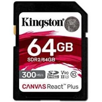 Kingston Canvas React Plus 64GB SDXC UHS-II Class 10 Memory Card