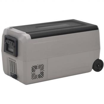Nevera portátil con ruedas y asa PP y PE negro y gris, capacidad 36 L