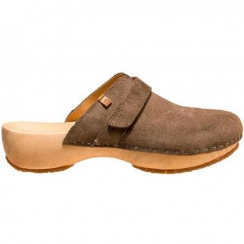 El Naturalista N5834 Shokunin Lux Suede Land Zuecos de Piel con Autocierre para Mujer Color Marrón
