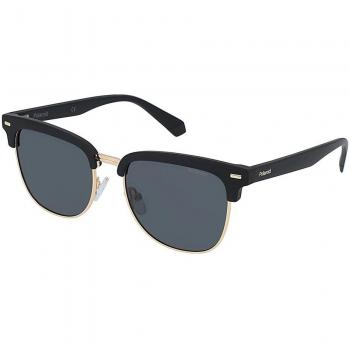Polaroid Square Unisex Matte Black Grey Polarized Sunglasses Metal - One Size