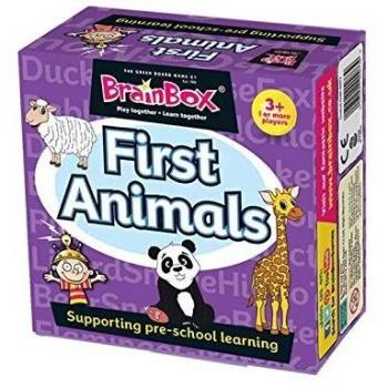 Brain Box Animales First Animals, Juego de Mesa, Multicolor, 17x17
