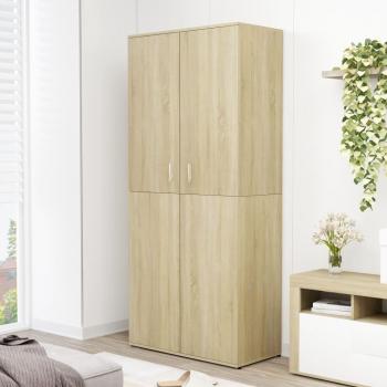 Mueble zapatero de madera contrachapada color roble 80x39x178 cm