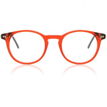 Oval Montura Completa de Plástico Rojas con Lentes Recetadas para Hombre - Gafas Anti-Azules - SmartBuy Collection