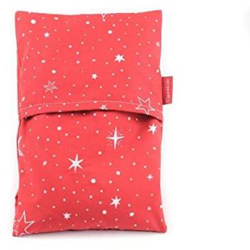Saco Térmico de Semillas Rojo Navidad 50 x 15 cm con Aromas Naturales para Alivio de Dolores Musculares y Estrés, Funda Lavable 100% Algodón