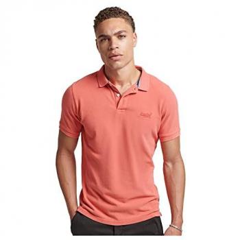 Superdry Destroyed Pink Polo Shirt for Men 2XL