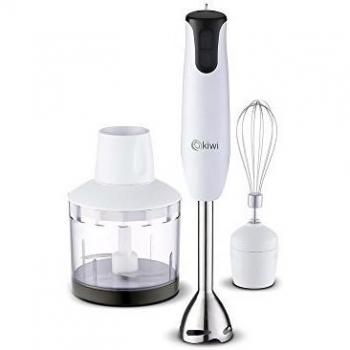 KIWI 953KHB4430 Set Batidora picadora, 500 W, Plástico, 2 Velocidades, Acero Mate