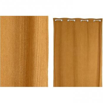 Cortina de poliéster color mostaza de 140x260x260 cm