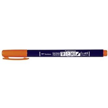 Rotulador Caligrafía Fudenosuke Base Agua Punta Elástica Dura Tombow Naranja