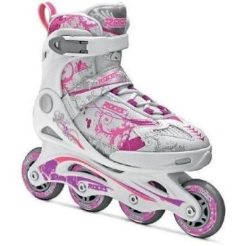 Roces Compy 7.0 Girl - Patines en línea para niña, color blanco / violeta / rosa, talla 38-41