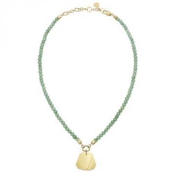 Collar de Acero Color Oro para Mujer con Amatista y Aventurina Verde - Colección Private Code TJ3151/TJ3152