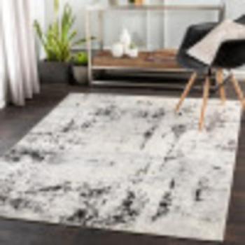 Surya Kyoto Modern Abstract Area Rug, 11mm Height, Rectangular Design for Living Room and Bedroom, White and Gray
