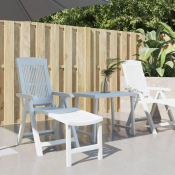 vidaXL Sun Lounger White Plastic - Outdoor furniture, adjustable reclining position, lightweight design, weather-resistant plastic material, easy to clean, suitable for poolside or patio use