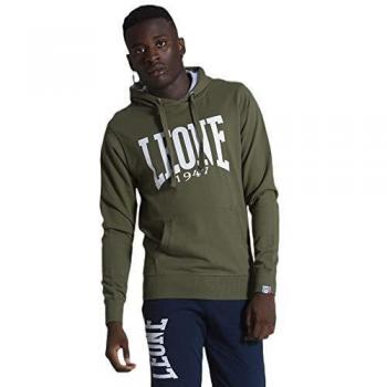 LEONE - Sudadera con Capucha para Hombre 1947 Apparel Light Big Logo Sudadera Ligera sin cepillar - Ceniza Verde