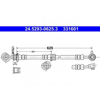 Tubo de freno ATE 24.5293-0625.3, Derecha - Latiguillo de freno ATE 24.5293-0625.3
