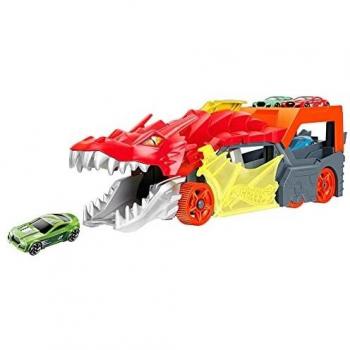 Hot Wheels Camión Lanzador Dragón. Incluye un Coche, Multicolor, único